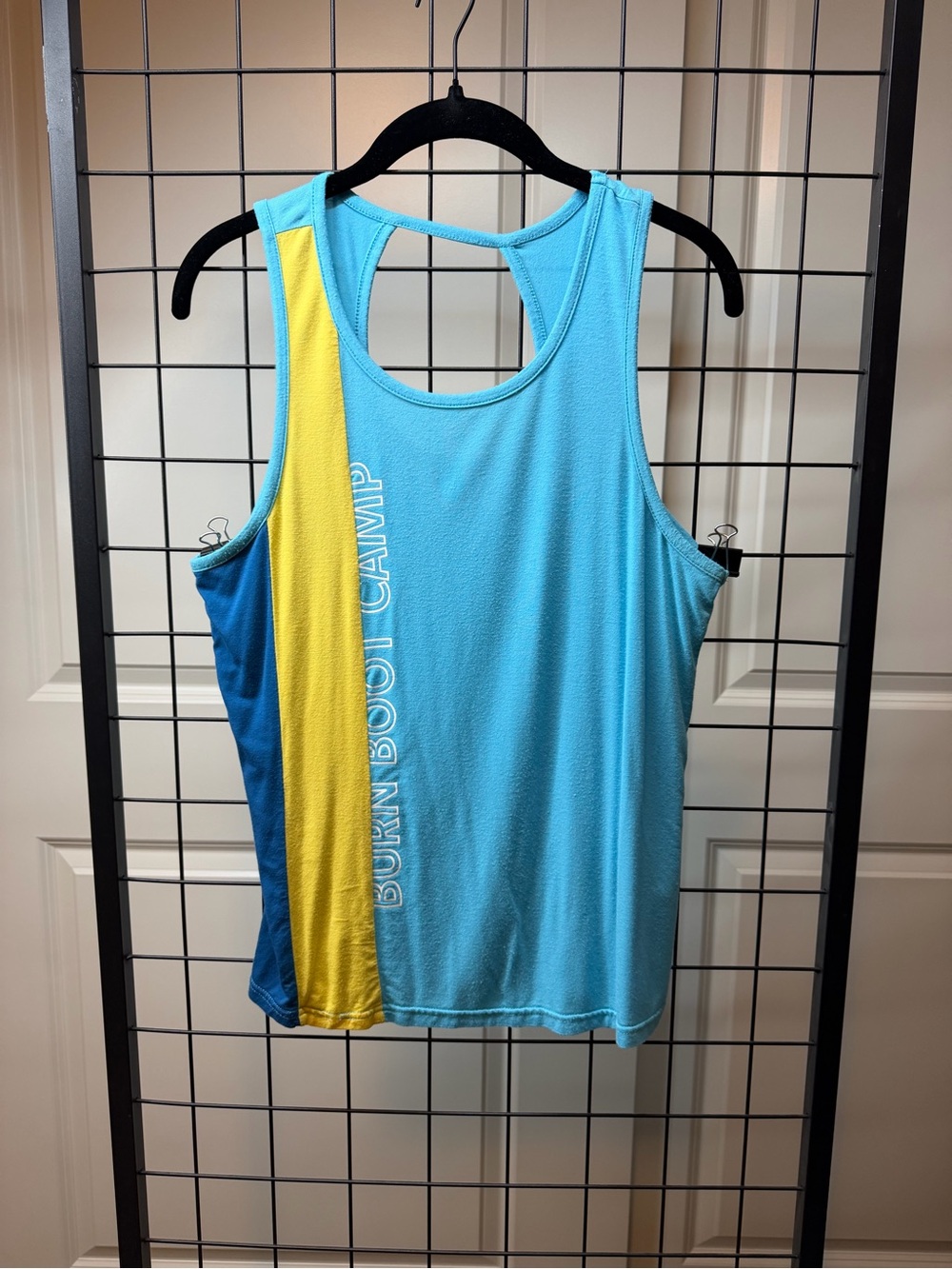 Light Blue and Yellow Athletic Tank Top - Breathable Racerback